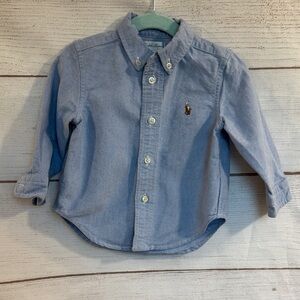Ralph Lauren light Blue Kids Toddler Button-Up dress Shirt size 12 month